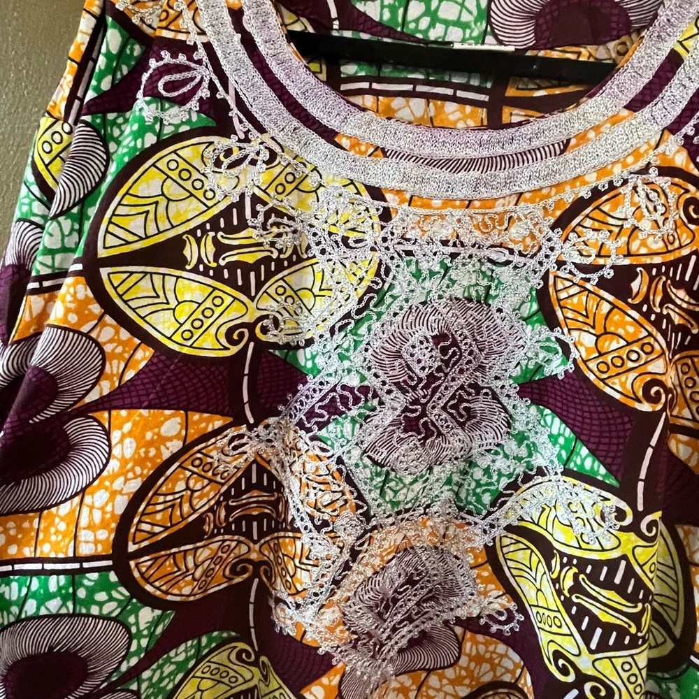 Advance Apparel African print dress with pockets free size - Picture 9 of 10